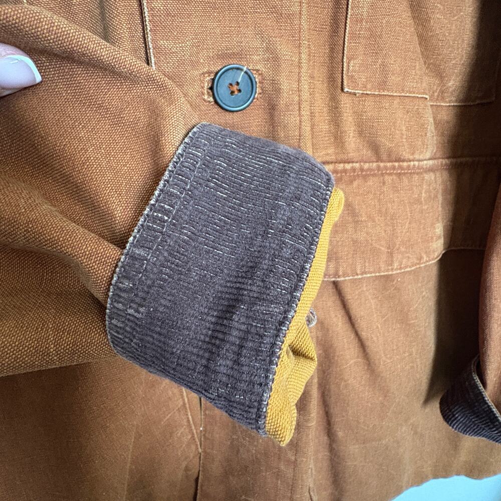Timberland  Field Jacket Brown Canvas Corduroy XXL Chore Coat GORPCORE Vintage - Picture 9 of 11